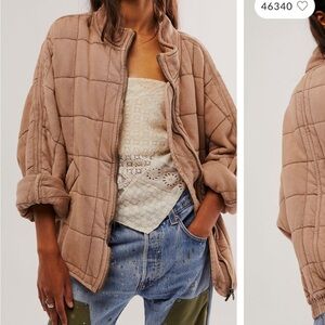 Free People Quilted Dolman Jacket